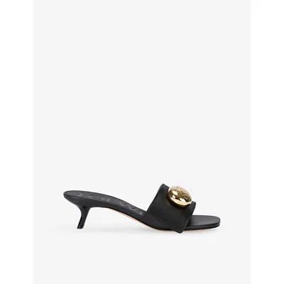 Loewe 450mm Pebble-embellished Leather Sandals In Black