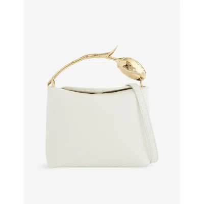 Erdem Womens Porcelain Bloom Mini Leather Top Handle Bag In Yellow