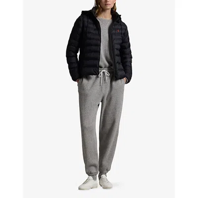 Polo Ralph Lauren Womens Polo Black Logo-embroidered Packable Shell Puffer Jacket In Blue