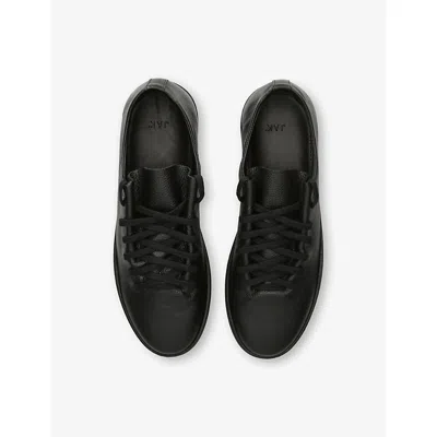 Jak Mens Black Atom Leather Low-top Trainers Eur 46 / 12 Uk