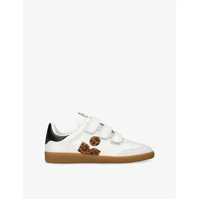 Isabel Marant Calfskin Sneakers Leopard Detail In Multi