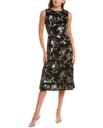 Diane Von Furstenberg Coral Sequined Floral Midi Dress In Sequin Floral