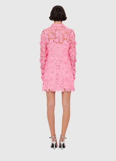 Leo Lin Acacia Guipure Lace Mini Polo Dress In Pink