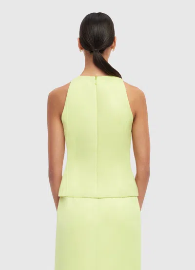 Leo Lin Amelia Button-front Crepe Top In Lime Green