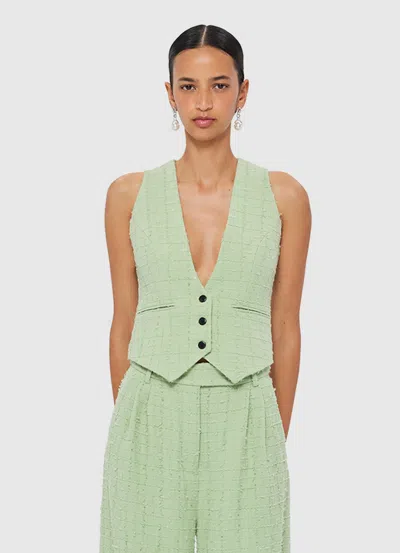 Leo Lin Anna-may Tweed Vest In Green