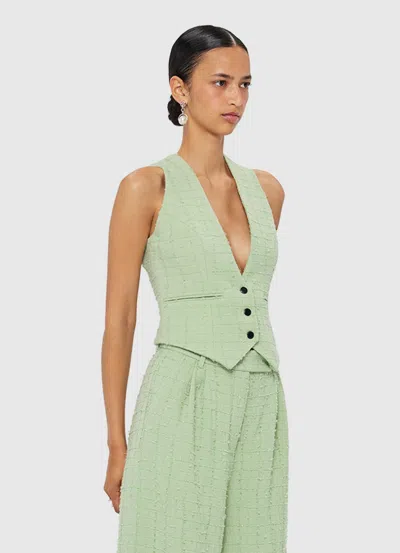 Leo Lin Anna-may Tweed Vest In Green
