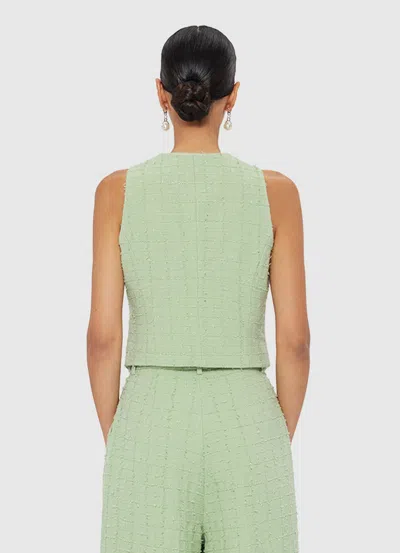 Leo Lin Anna-may Tweed Vest In Green