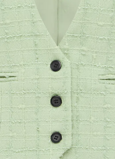 Leo Lin Anna-may Tweed Vest In Green