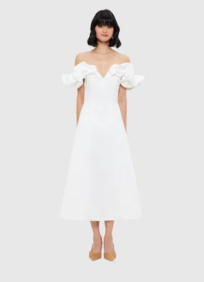 Leo Lin Annie Midi Dress In White