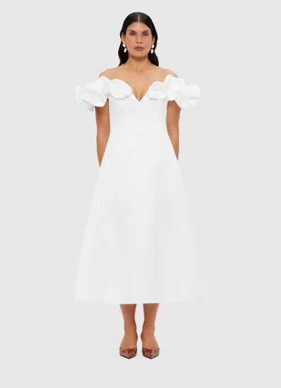 Leo Lin Annie Midi Dress In White