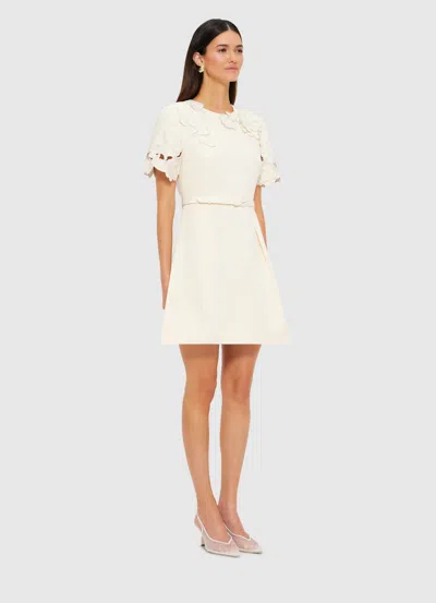 Leo Lin Aurélie Appliqué Short Sleeve Mini Dress - Cream In White