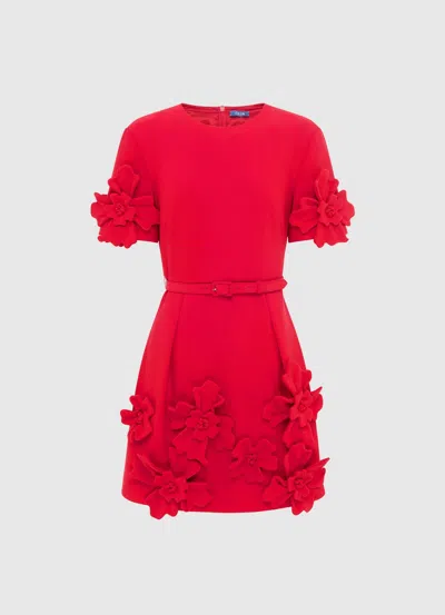 Leo Lin Aurelie Applique Mini Dress In Red