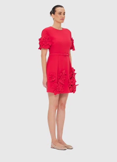 Leo Lin Aurelie Applique Mini Dress In Red