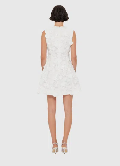 Leo Lin Briana V Neck Embroidered Lace Mini Dress In White