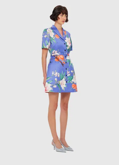 Leo Lin Brigitte Mini Dress - Lavish Print In Moonlight In Blue