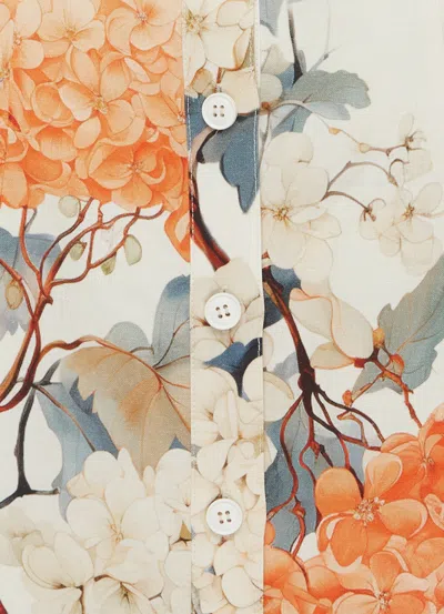 Leo Lin Bronte Mini Dress - Hydrangea Print In Vanilla In Multi