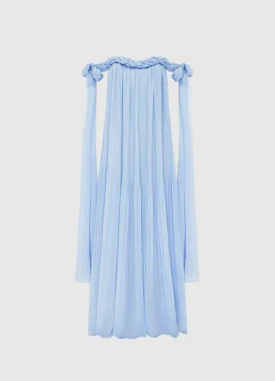 Leo Lin Camilla Draped Floor Length Dress - Sky Blue