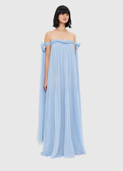 Leo Lin Camilla Draped Floor Length Dress - Sky Blue