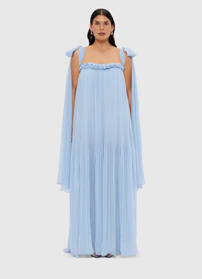 Leo Lin Camilla Draped Floor Length Dress - Sky Blue