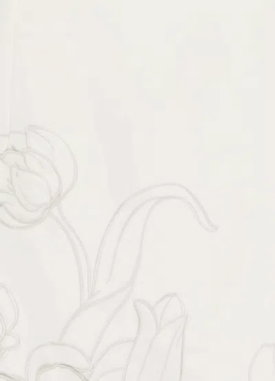 Leo Lin Caroline Applique Short Sleeve Midi Dress - Ivory In White