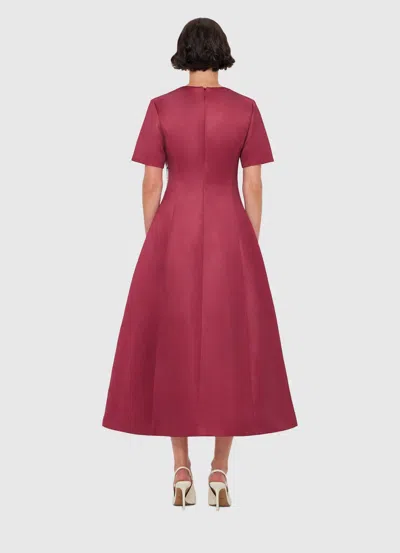 Leo Lin Caroline Floral-print Short-sleeve Dress In Brown