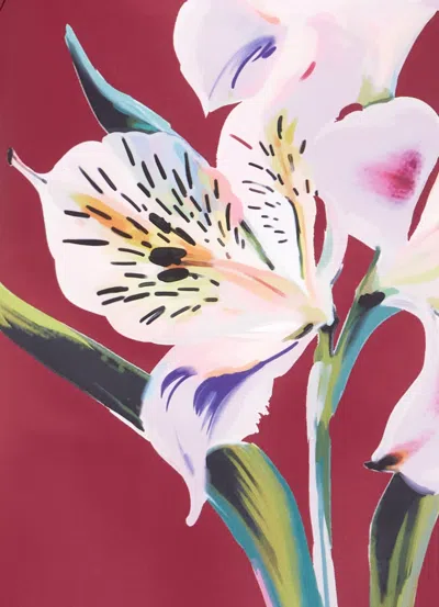 Leo Lin Caroline Floral-print Short-sleeve Dress In Brown