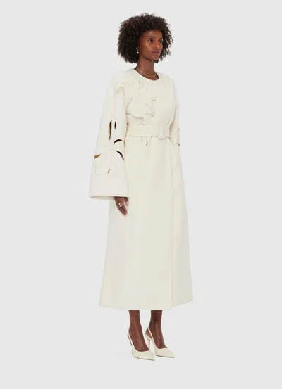 Leo Lin Celestine Wool Blend Coat Dress In White