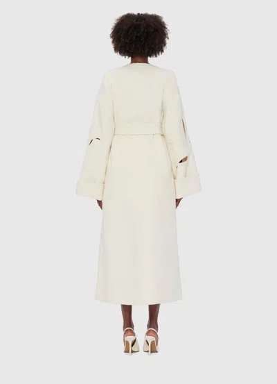 Leo Lin Celestine Wool Blend Coat Dress In White