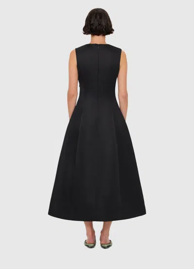 Leo Lin Cleo Flower-embellished Sleeveless Dress In Black