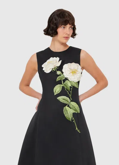 Leo Lin Cleo Flower-embellished Sleeveless Dress In Black