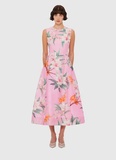 Leo Lin Cleo Sleeveless Midi Dress In Lavish Print In Pink