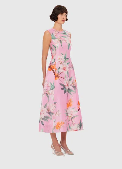 Leo Lin Cleo Sleeveless Midi Dress In Lavish Print In Pink
