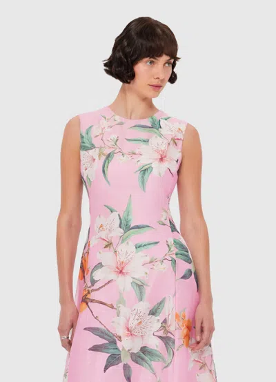 Leo Lin Cleo Sleeveless Midi Dress In Lavish Print In Pink