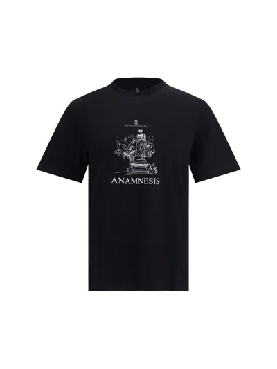 Brunello Cucinelli Logoed T-shirt In Black