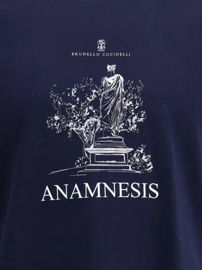 Brunello Cucinelli Anamnesis Print T-shirt In Blue