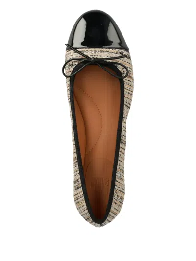 粗花呢鞋头盖平底鞋