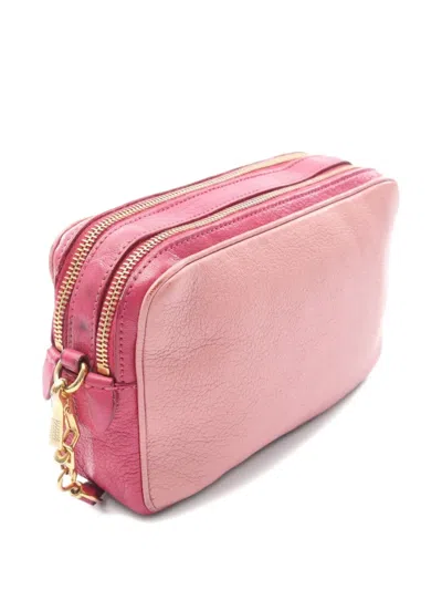 Pre-owned Miu Miu 00s Midi Madras Shoulder Bag In Pink