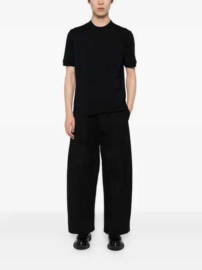 Canali Crewneck Jersey T-shirt In Black