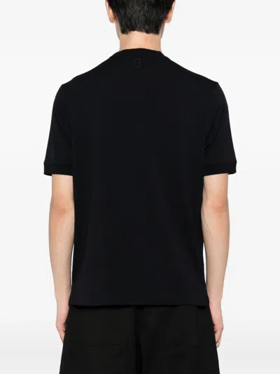 Canali Crewneck Jersey T-shirt In Black