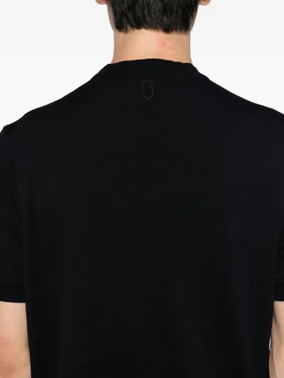 Canali Crewneck Jersey T-shirt In Black
