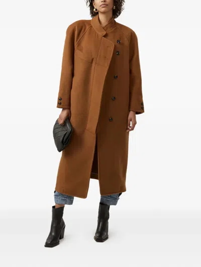 Gestuz Wolina Buttoned Coat In Brown