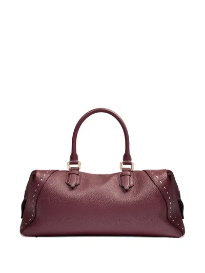 Lancel Medium Boston Leather Tote Bag In Red