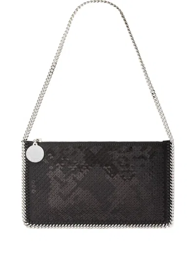Stella Mccartney Falabella Pochette With Sequins Embroidery In Black