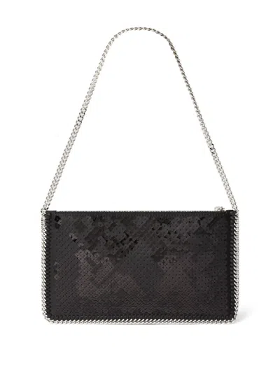 Stella Mccartney Falabella Pochette With Sequins Embroidery In Black