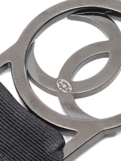 Pre-owned Chanel 1986-1988 Cat-robot Necklace In Black