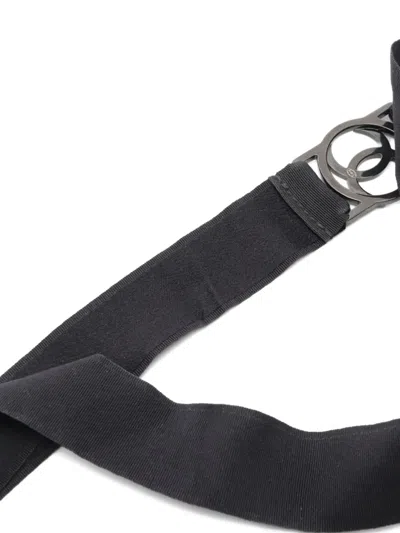 Pre-owned Chanel 1986-1988 Cat-robot Necklace In Black