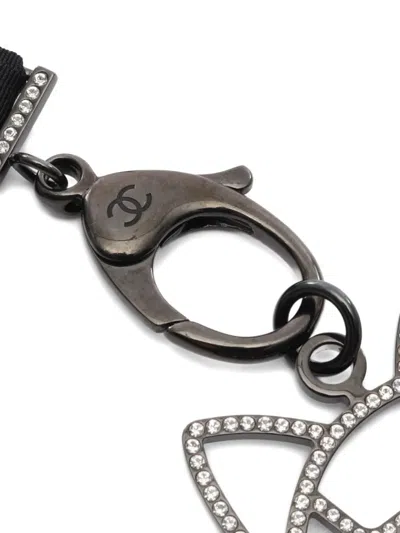 Pre-owned Chanel 1986-1988 Cat-robot Necklace In Black