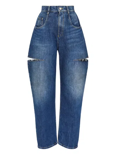Maison Margiela Cut-out Jeans In Blue