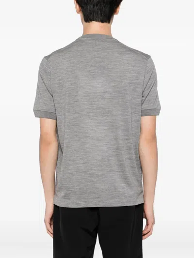 Canali Wool T-shirt In Gray