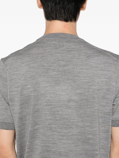 Canali Wool T-shirt In Gray
